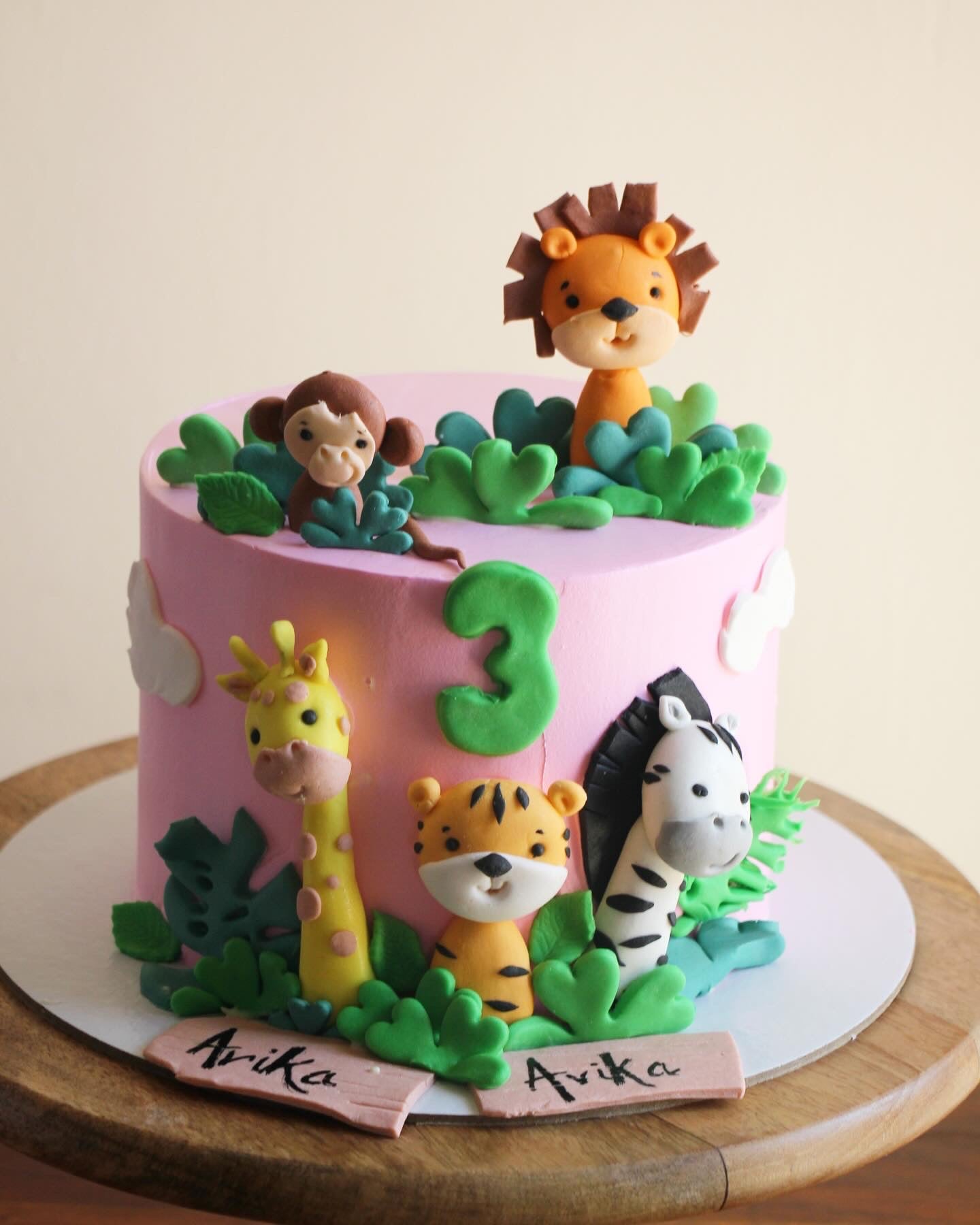 Jungle Jubilee Hand-Sculpted Safari Friends Cake
