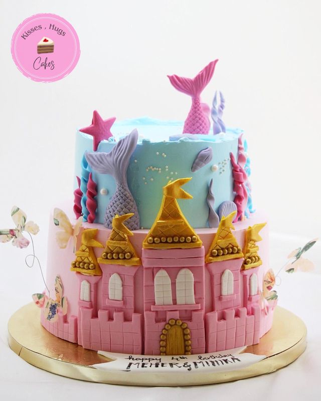 Mermaid Castle Theme Birthday Cake