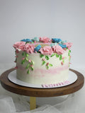 Elegant Pastel Flower Cake for Baby Celebration