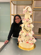 Eternal Romance: Four-Tier Cascading Rose Wedding Cake