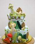 Pastel Jurassic Jungle Tiered Cake