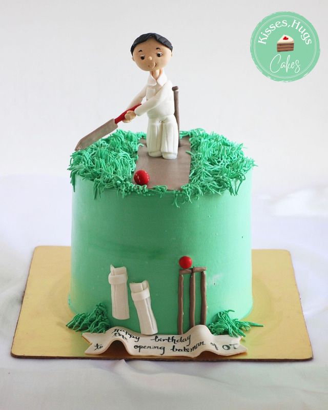 Cricket Theme Birthday Cake – Batsman Cricket Lover Cake Design