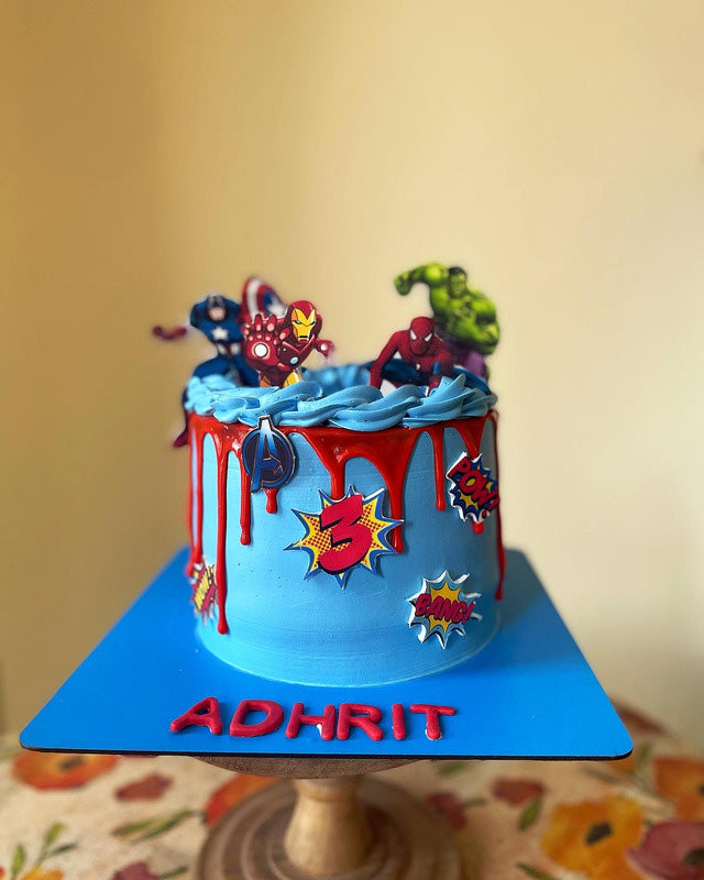 Avengers Superhero Drip Cake