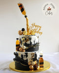 Luxury Whiskey Theme Birthday Cake