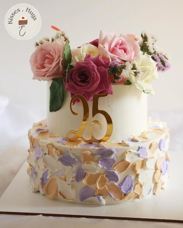 Elegant 25th Cake