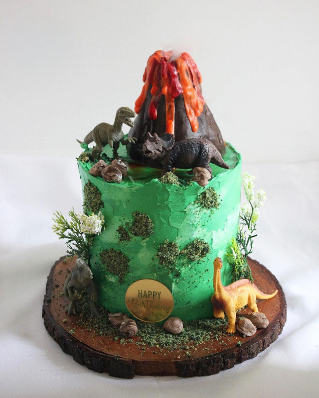 Dinosaur Volcano Adventure Cake