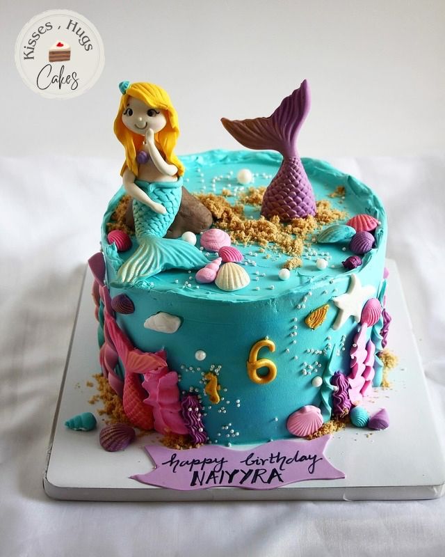 Mermaid Theme Girls Birthday Cake