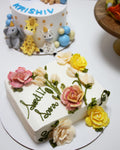 Elegant Floral Square Cake
