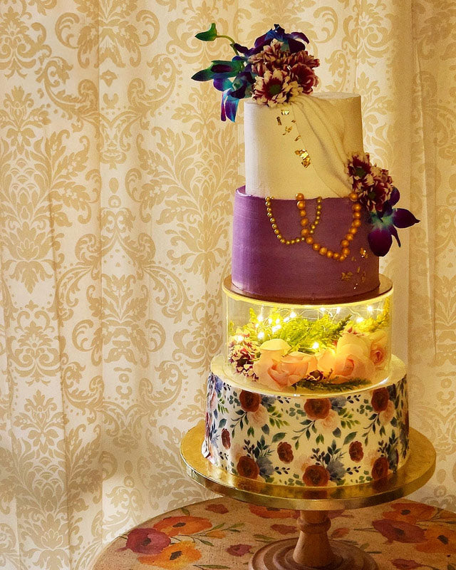 Royal Glow Three-Tier Celebration Cake