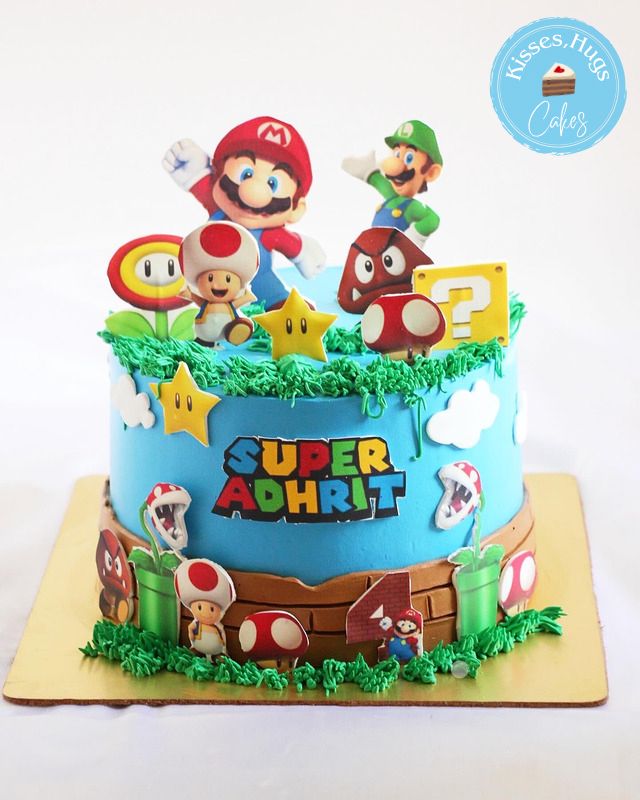 Super Mario Theme Birthday Cake
