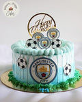 Manchester City Football Theme Birthday Cake