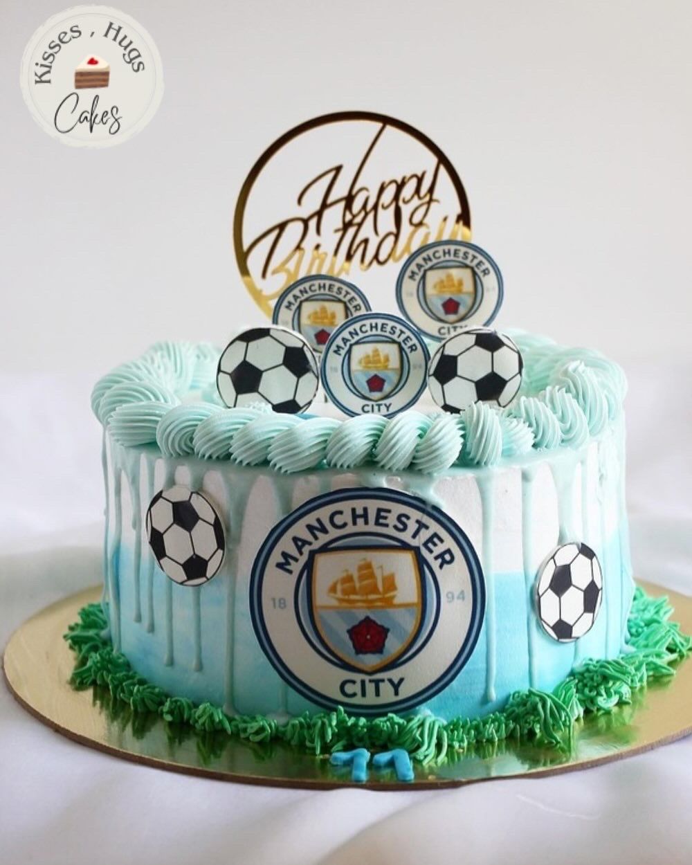Manchester City Football Theme Birthday Cake