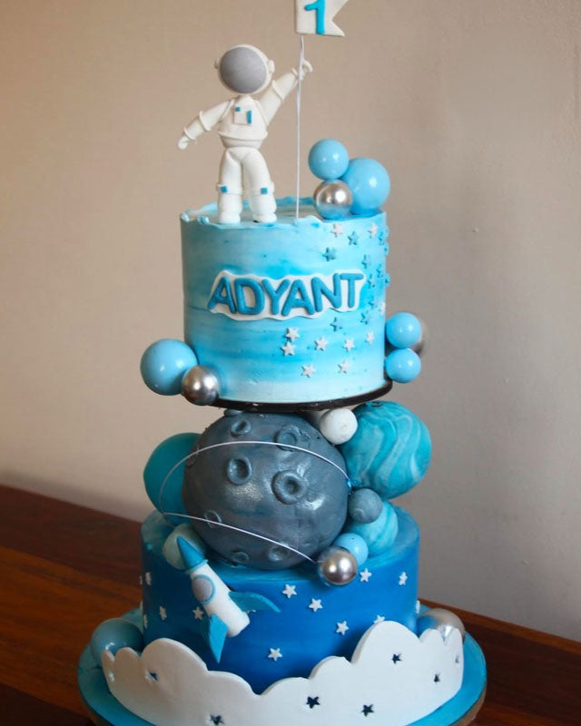 Space Explorer First Birthday Cake