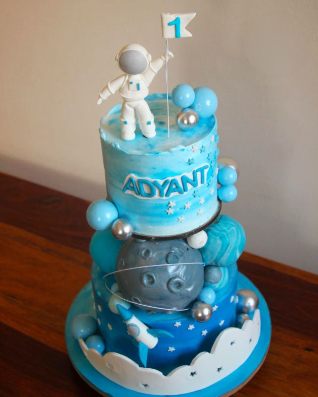 Space Explorer First Birthday Cake