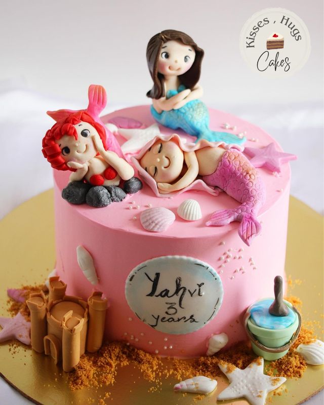 Cute Mermaid Kids Birthday Cake