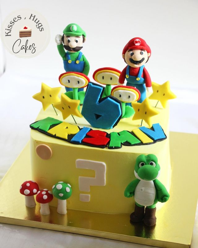 Mario & Luigi Kids Gaming Theme Cake
