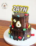 Lego Chocolate Drip Birthday Cake