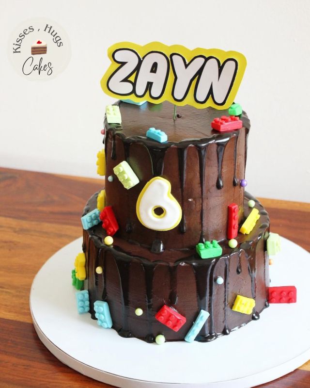 Lego Chocolate Drip Birthday Cake