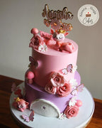 Deer Theme First Birthday Cake