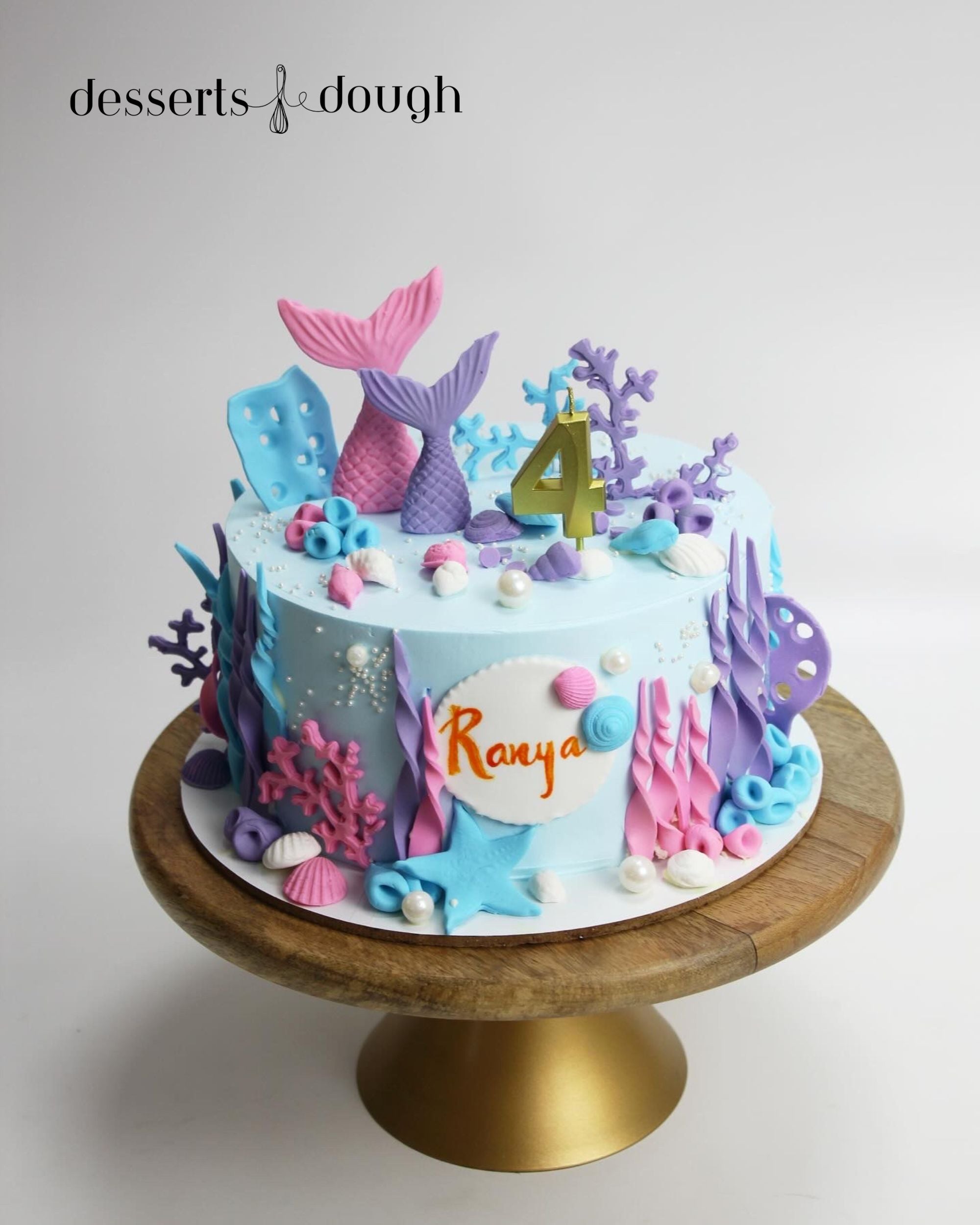 Mermaid Theme 4th Birthday Cake – Under the Sea Kids Celebration Cake