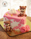 Pink Teddy Bear Birthday Cake