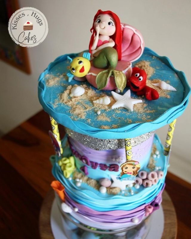 Little Mermaid Theme Birthday Cake – Ariel Under the Sea Cake