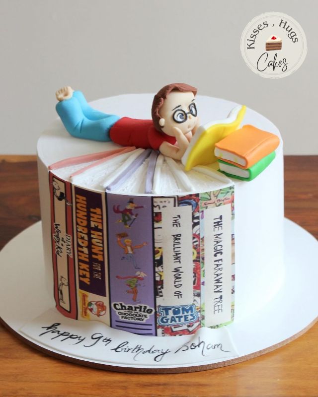 Book Lover Theme Birthday Cake – Reader Kids Celebration Cake