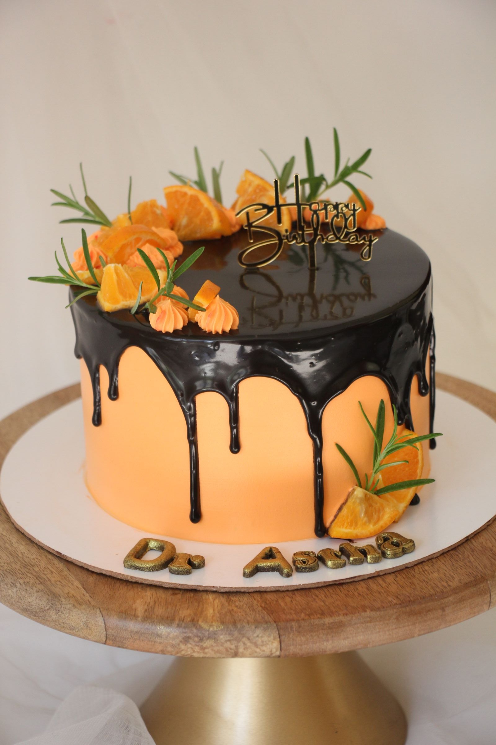 Dark Chocolate Orange Cake | Chocolate Drip Citrus Birthday Cake