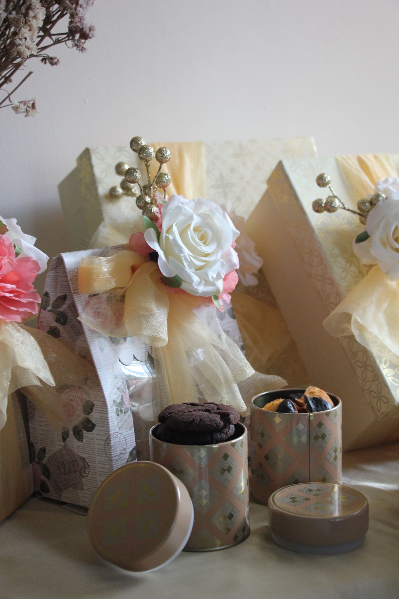 Elegant Floral Diwali Hamper | Premium Festive Gift Box with Cookies & Treats