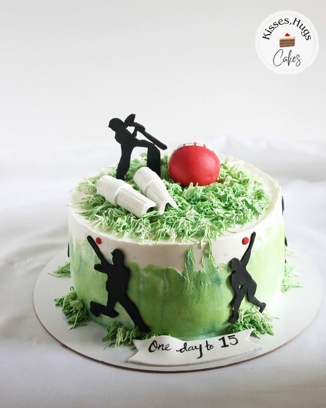 Cricket Theme Birthday Cake