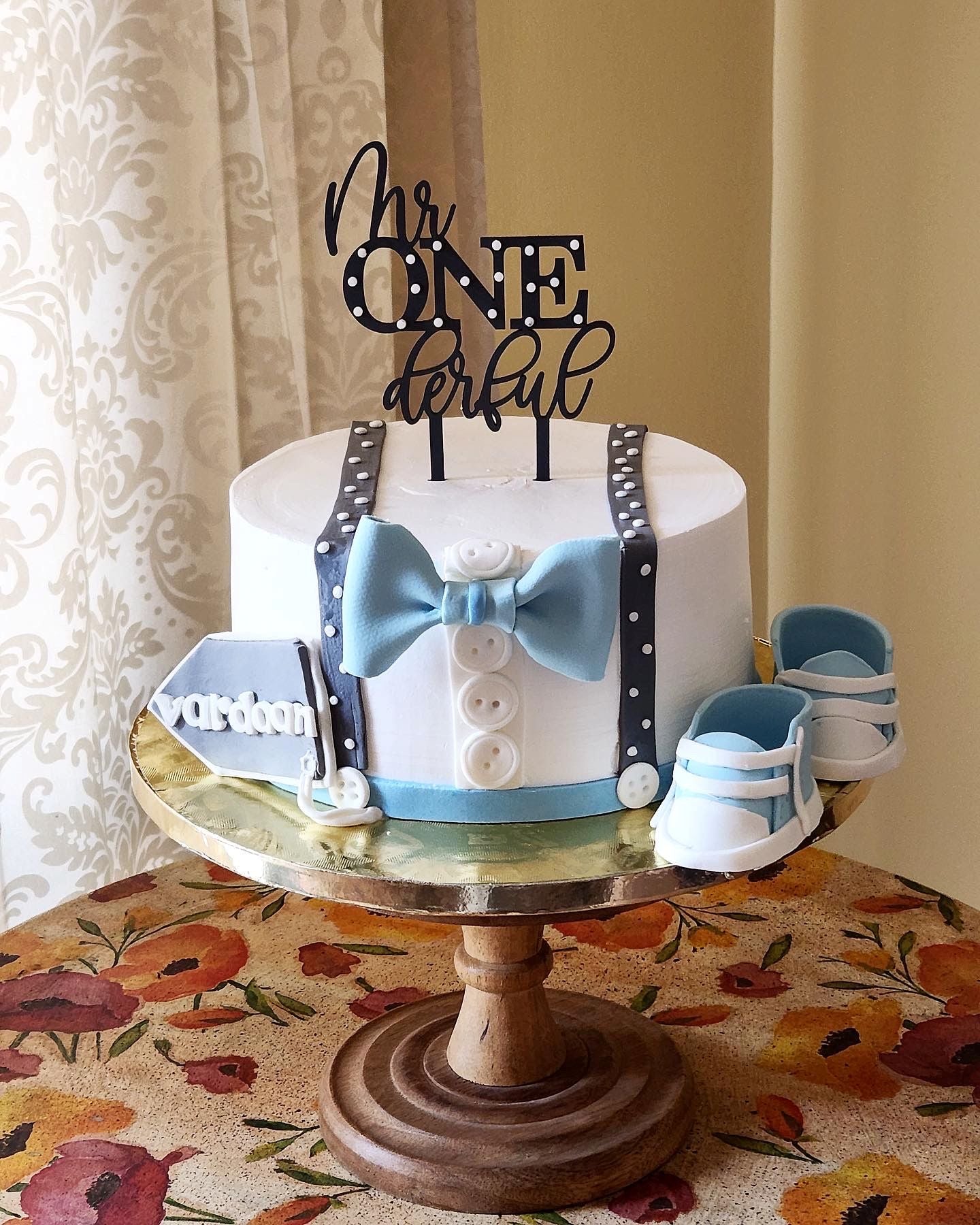 Bow Tie Baby Boy Cake