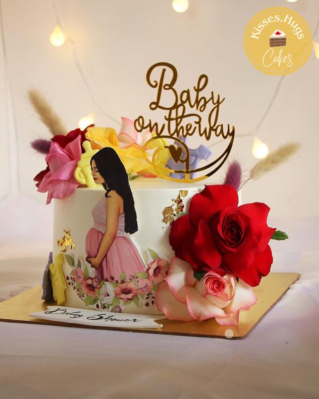 Elegant Mom-to-Be Celebration Cake