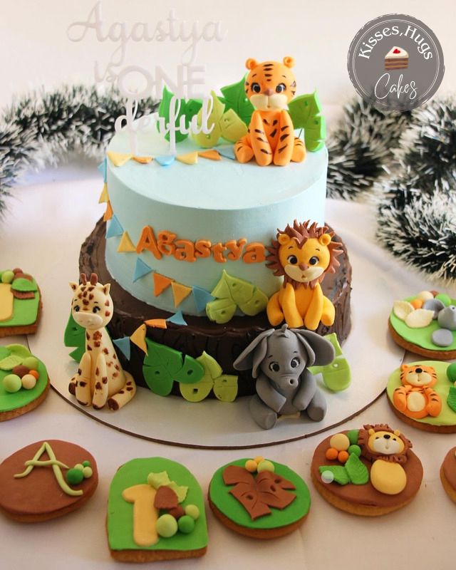 Cute Animal Theme Cake for Kids
