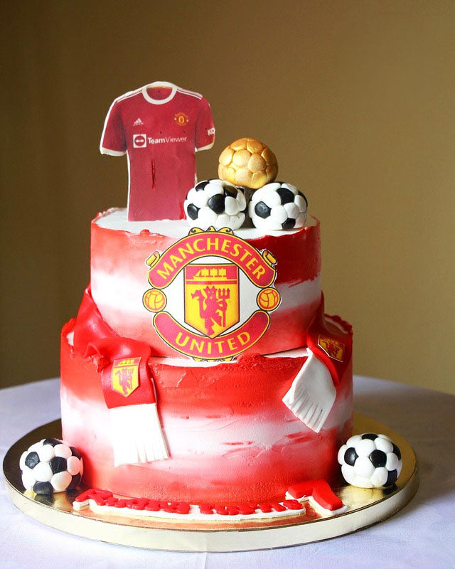 Manchester United Football Theme Cake