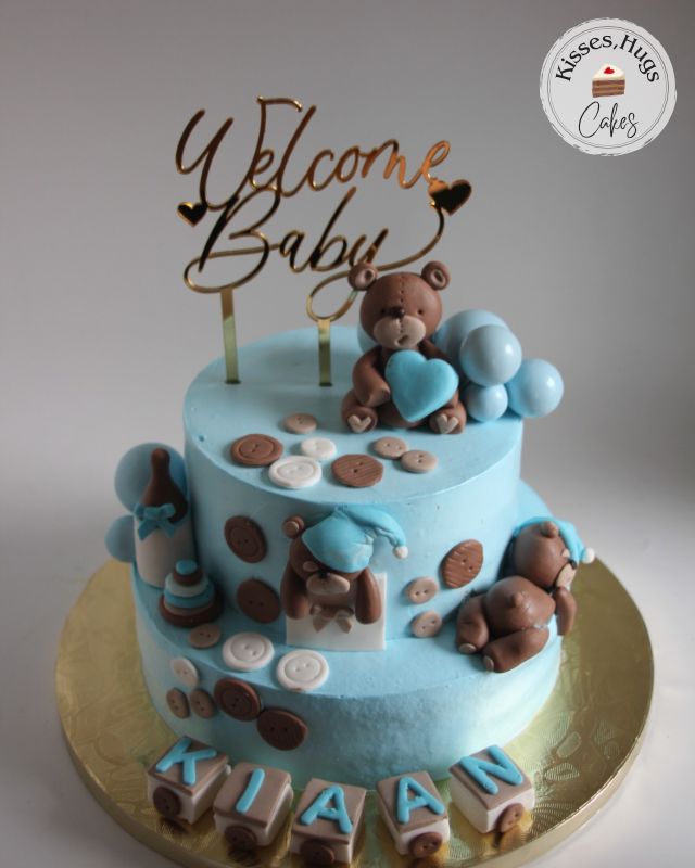 Welcome Baby Teddy Theme Cake