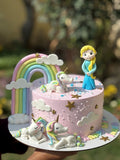 Rainbow Unicorn Princess Cake