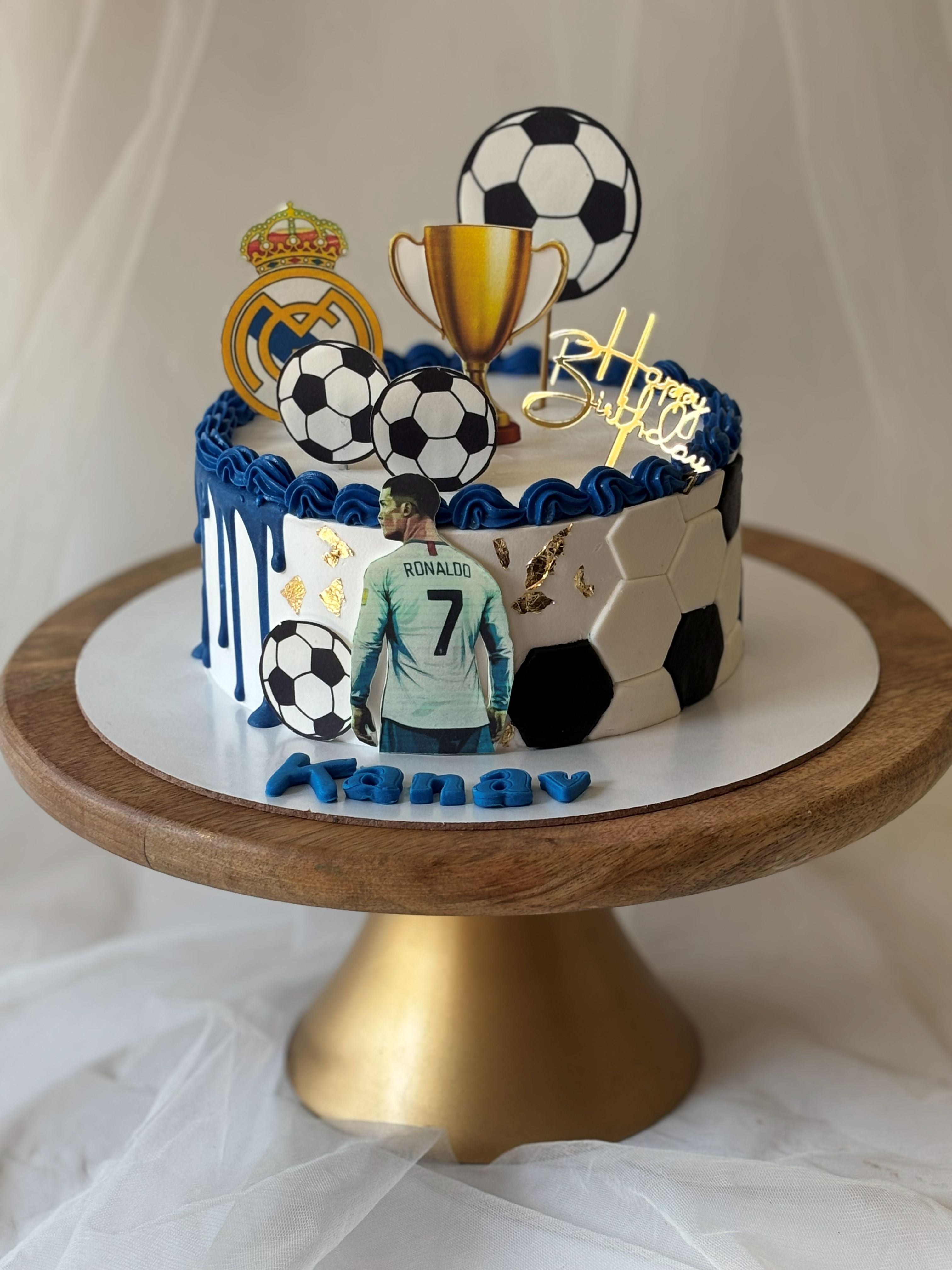 Cristiano Ronaldo Real Madrid Football Theme Birthday Cake