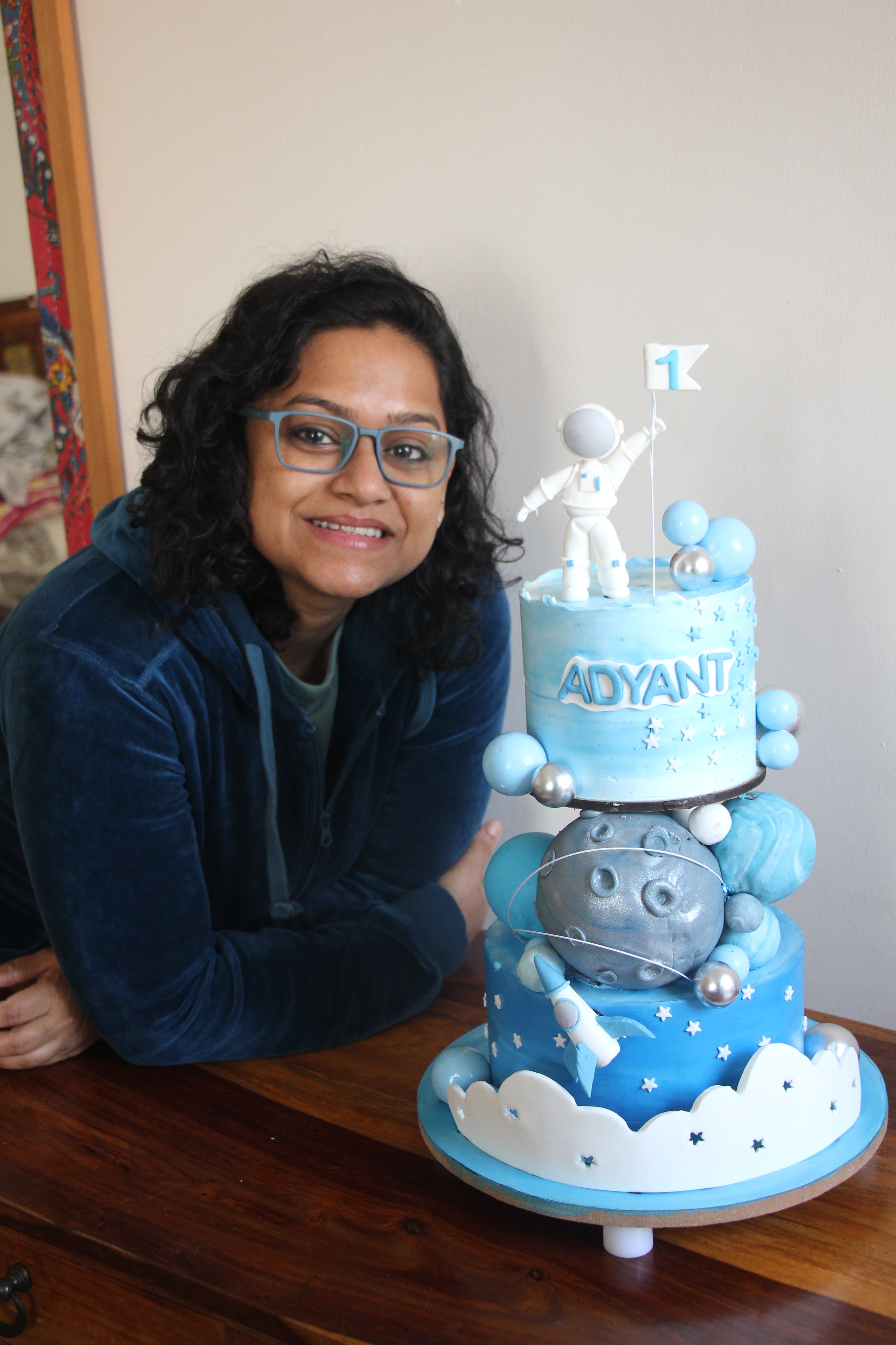 Gravity-Defying Galactic Moon Mission Cake