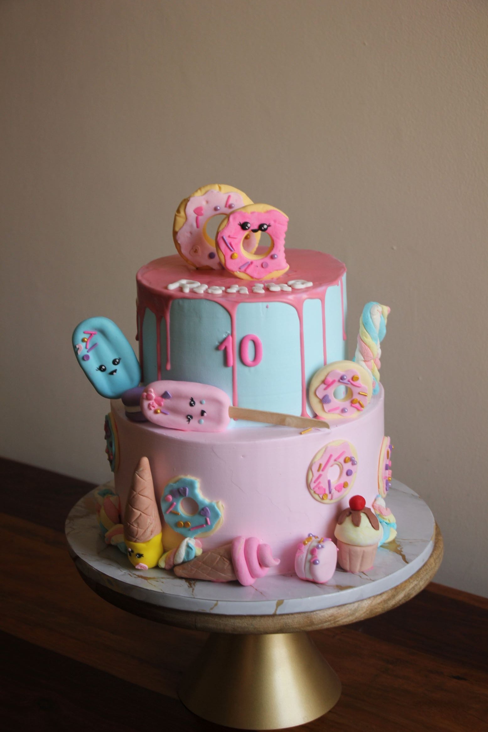 Cute Donut & Ice Cream Theme Birthday Cake