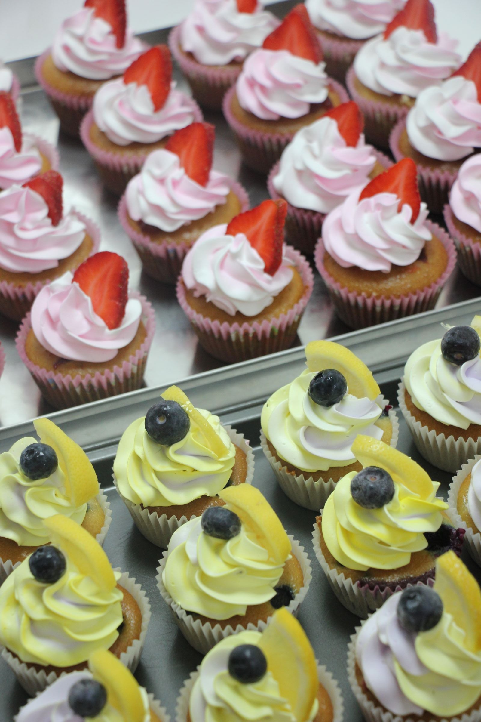 Assorted Fresh Fruit Cupcakes | Strawberry, Lemon & Blueberry Cupcakes
