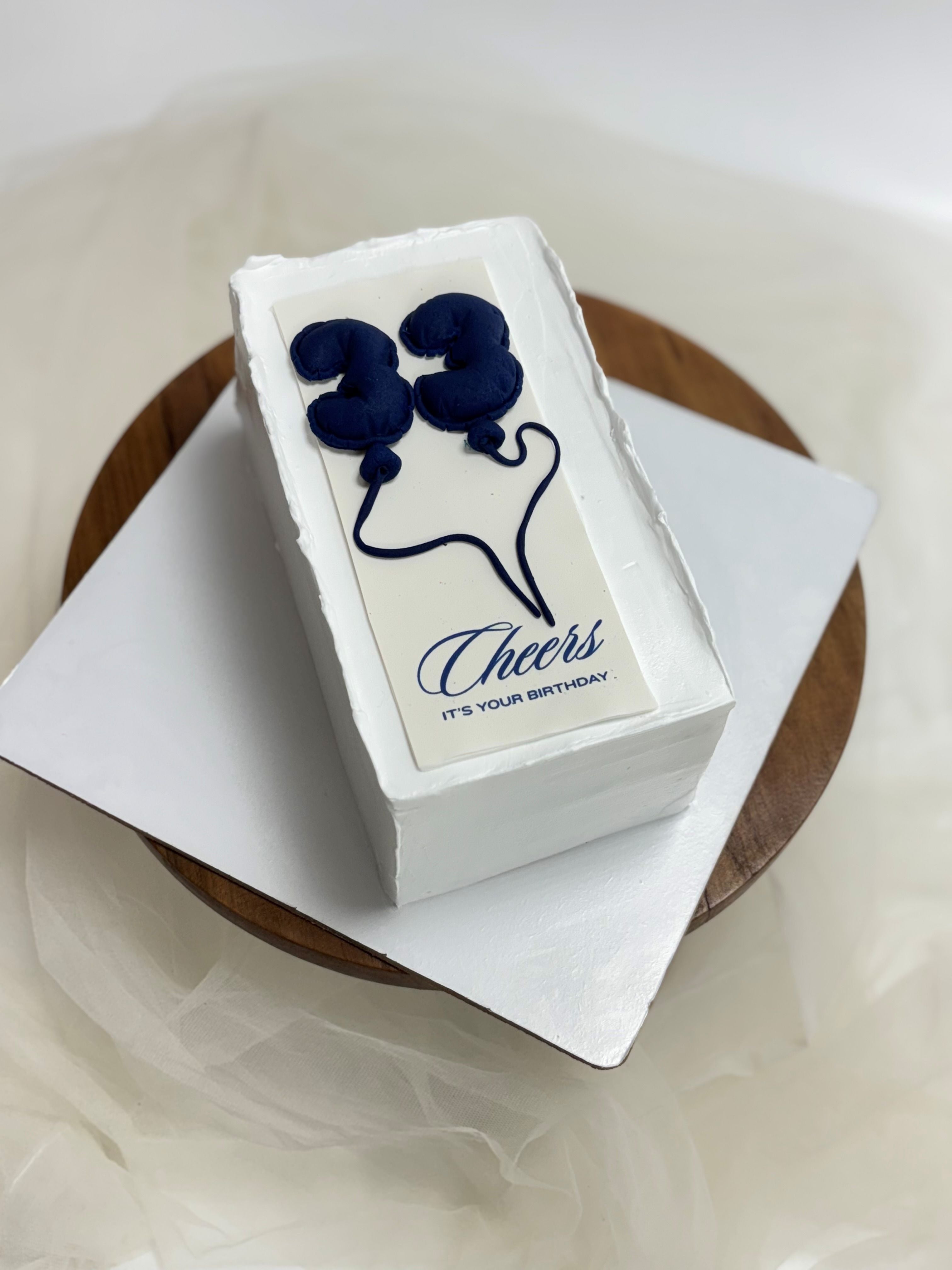 Minimalist 33rd Birthday Cake – Elegant White Celebration Cake