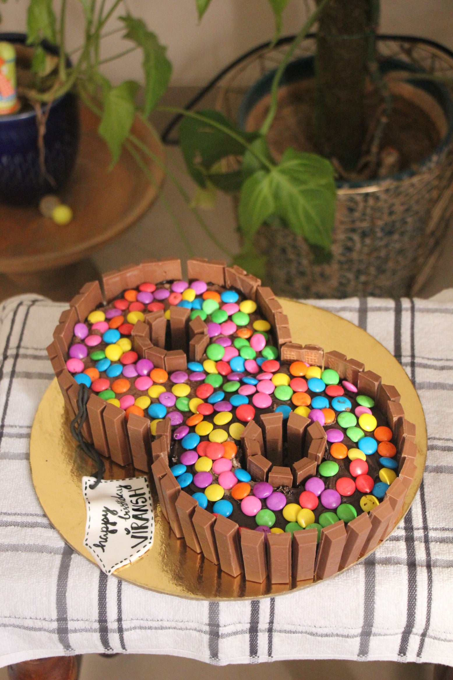 Number Cake with KitKat & Gems