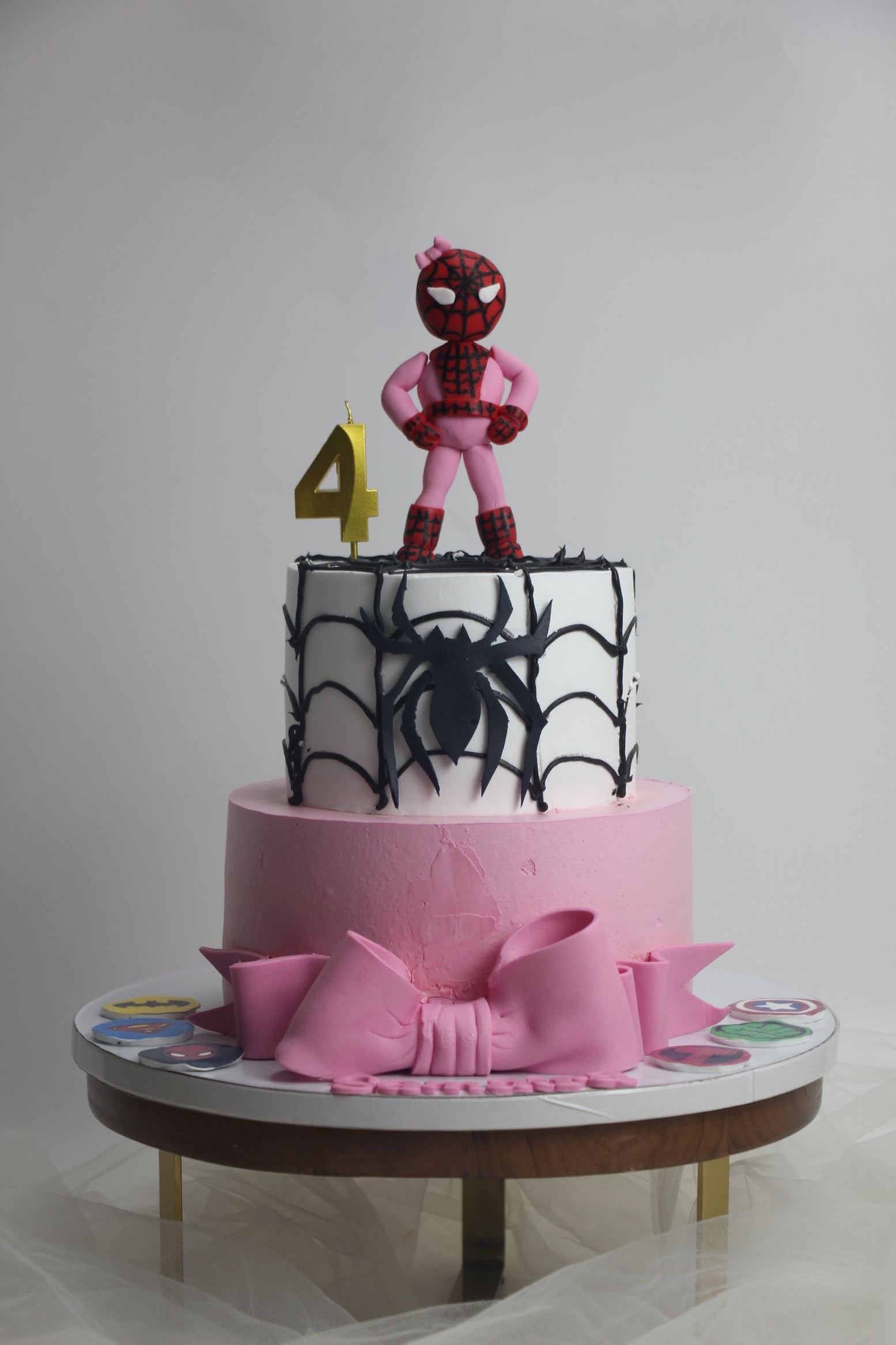 Girl Spiderman Theme Birthday Cake