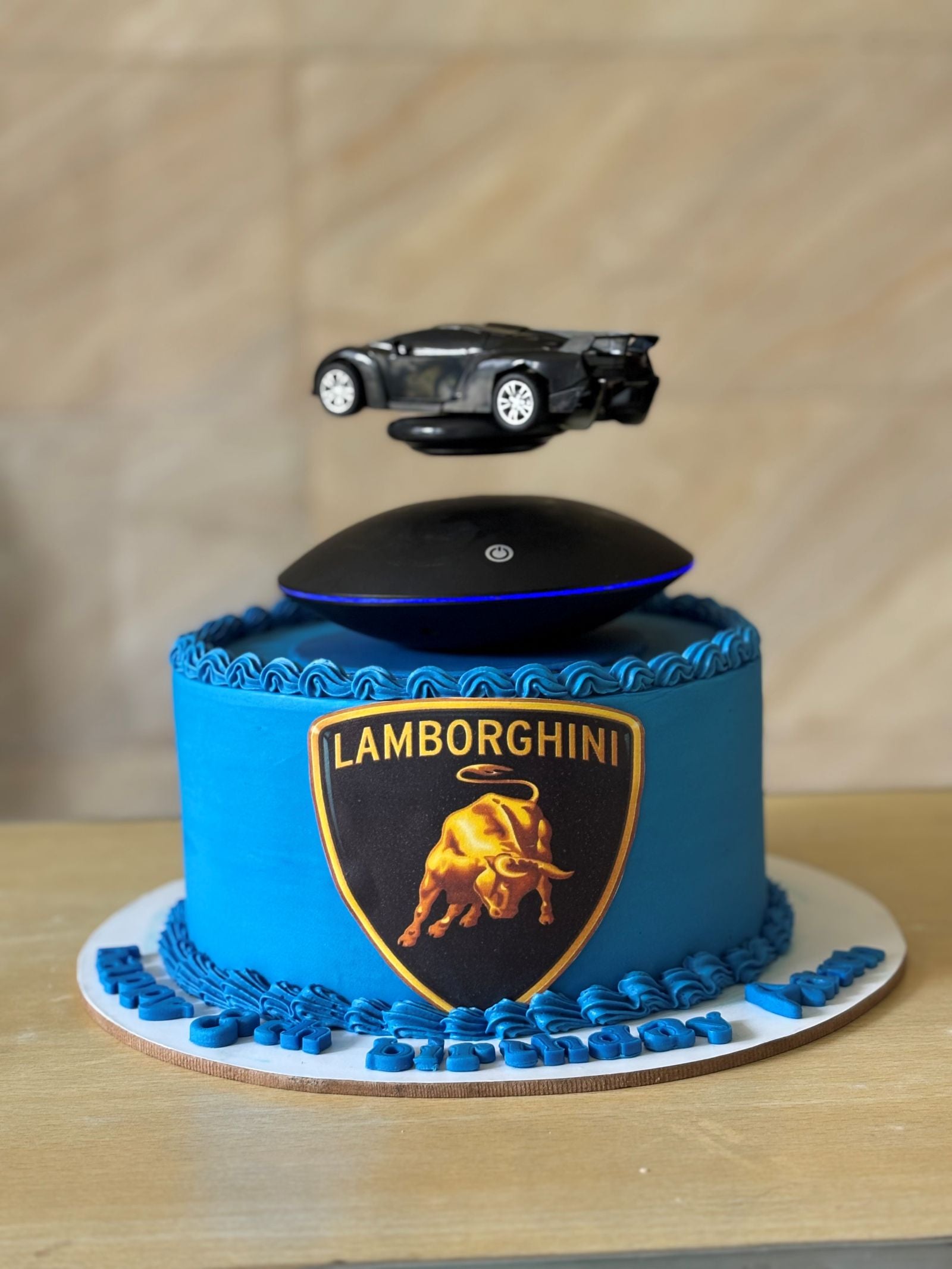 Luxury Supercar Birthday Cake with Floating Car Topper | Custom Car Theme Cake