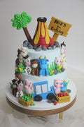 Farm Animal Birthday Cake with Tractor & Volcano | Custom Kids Cake