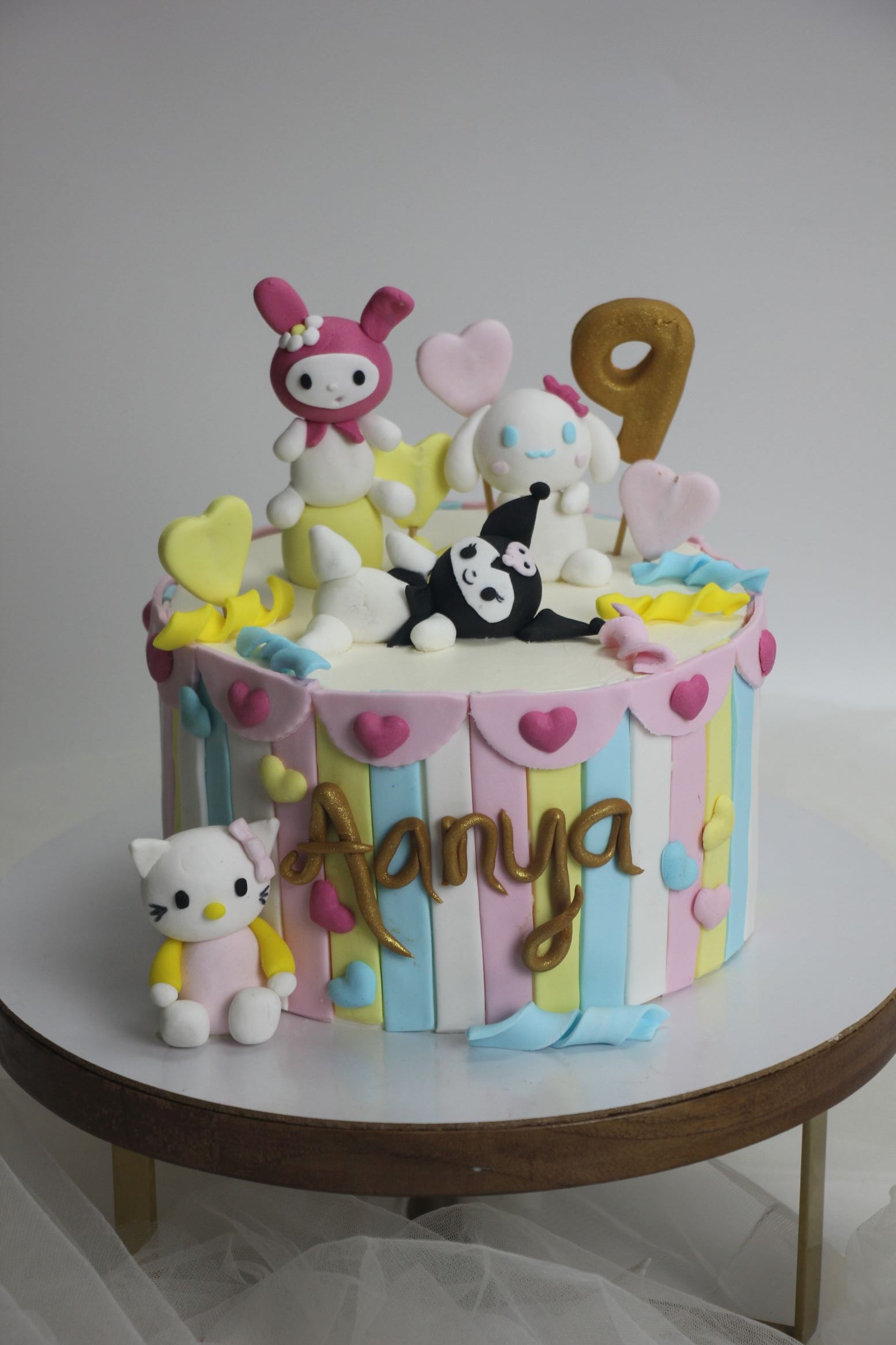 Hello Kitty & Sanrio Theme 9th Birthday Cake