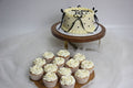 Elegant Black & White Birthday Dessert Set | Custom Cake & Cupcakes