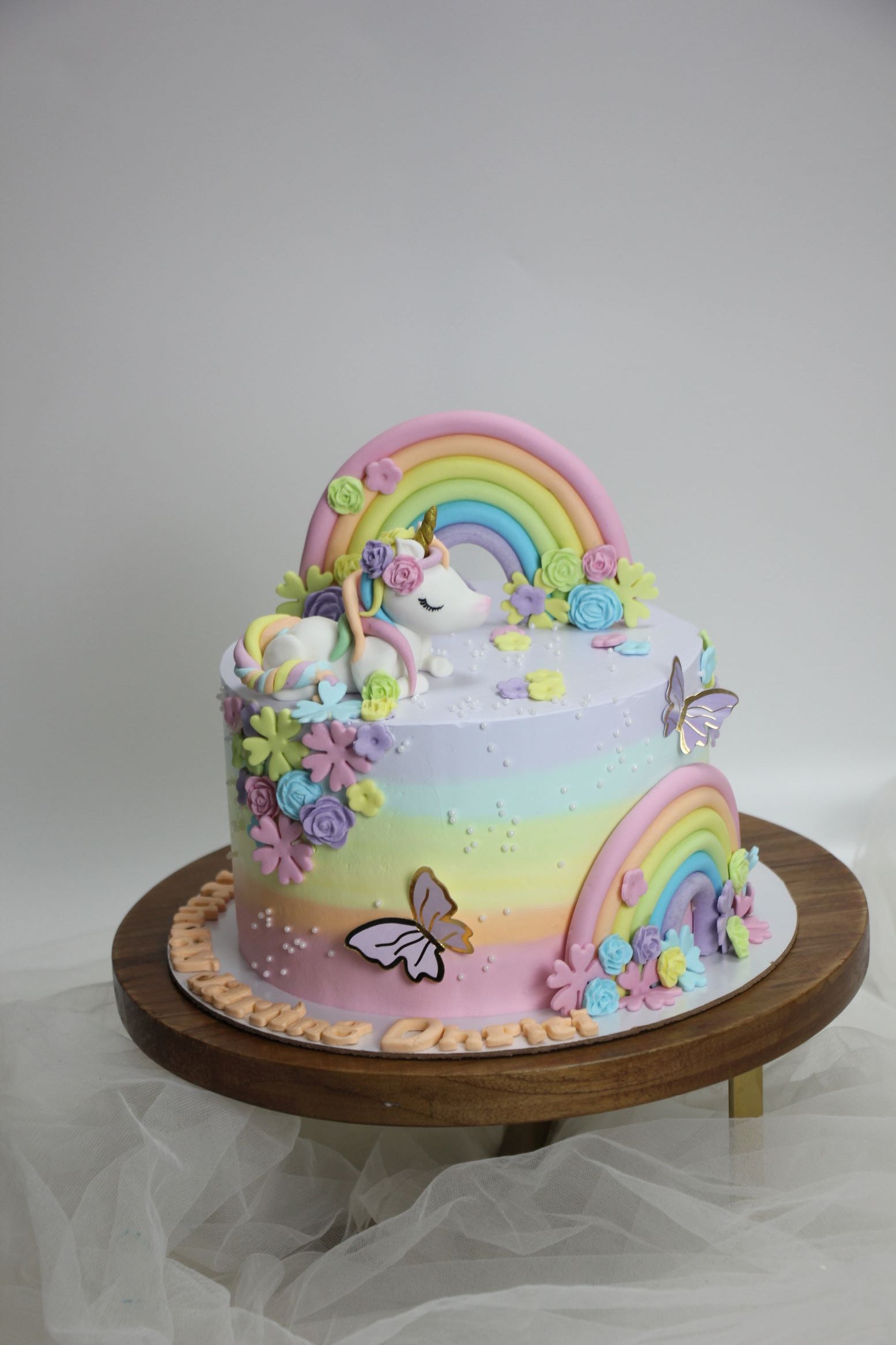Pastel Rainbow Unicorn Cake