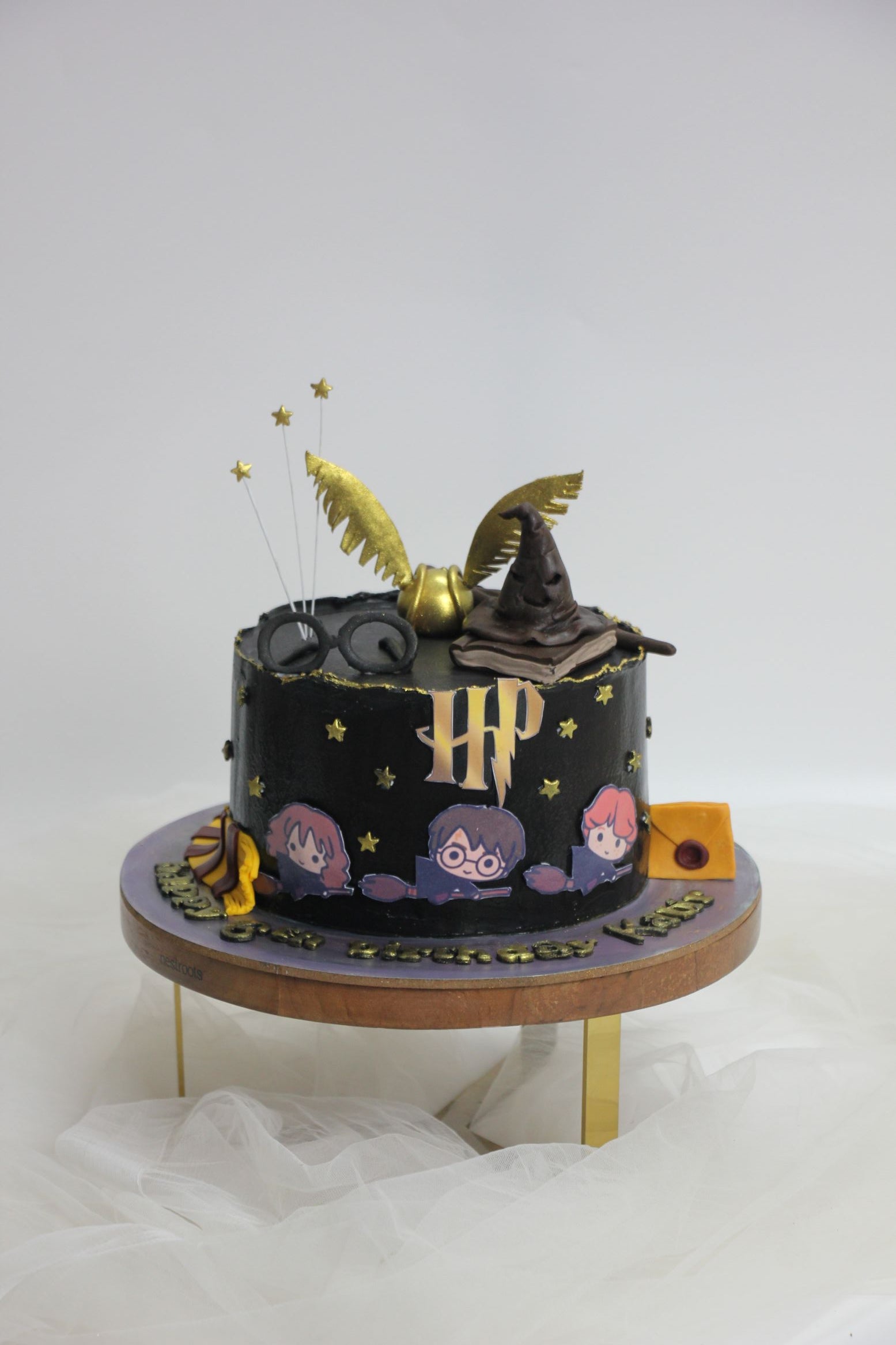 Harry Potter Black Theme Birthday Cake – Magical Wizard Celebration Cake