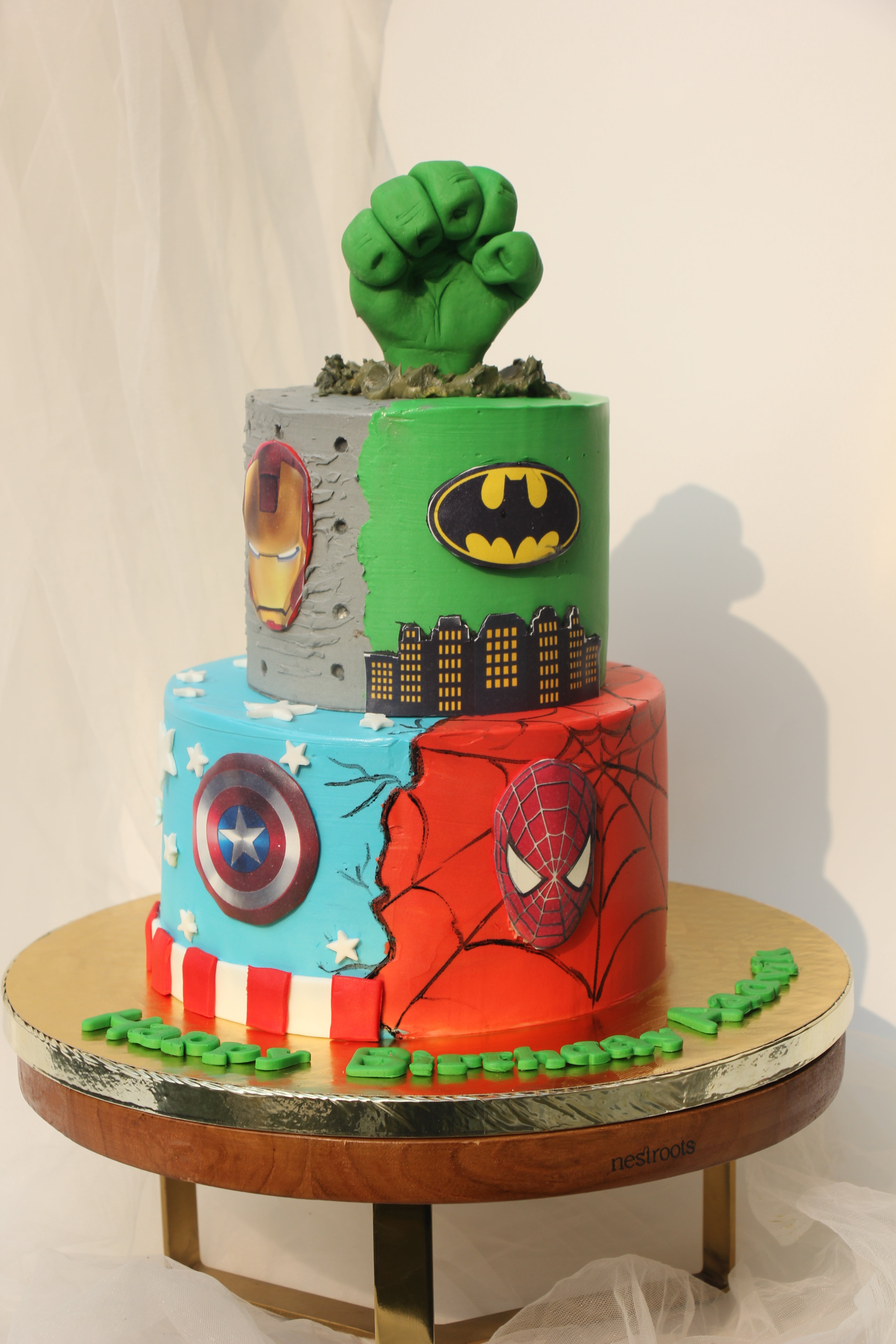 Mightiest Smash Multi-Hero Icon Cake